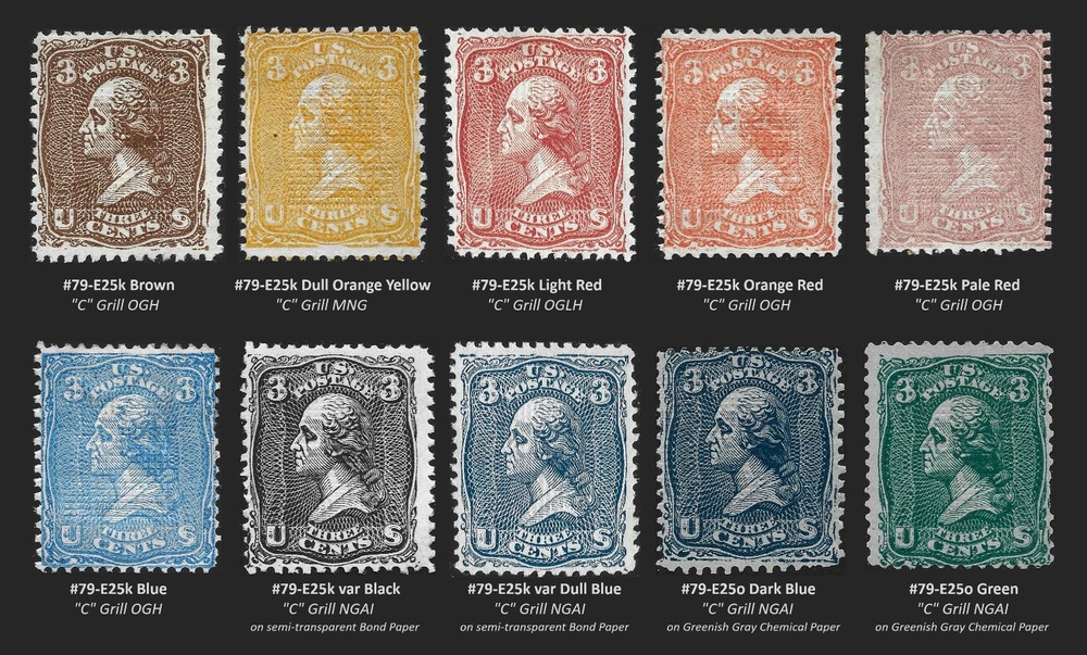 #79E25. Ten Different Plate Proof Issues. All Mint with Experimental "C" Grills.