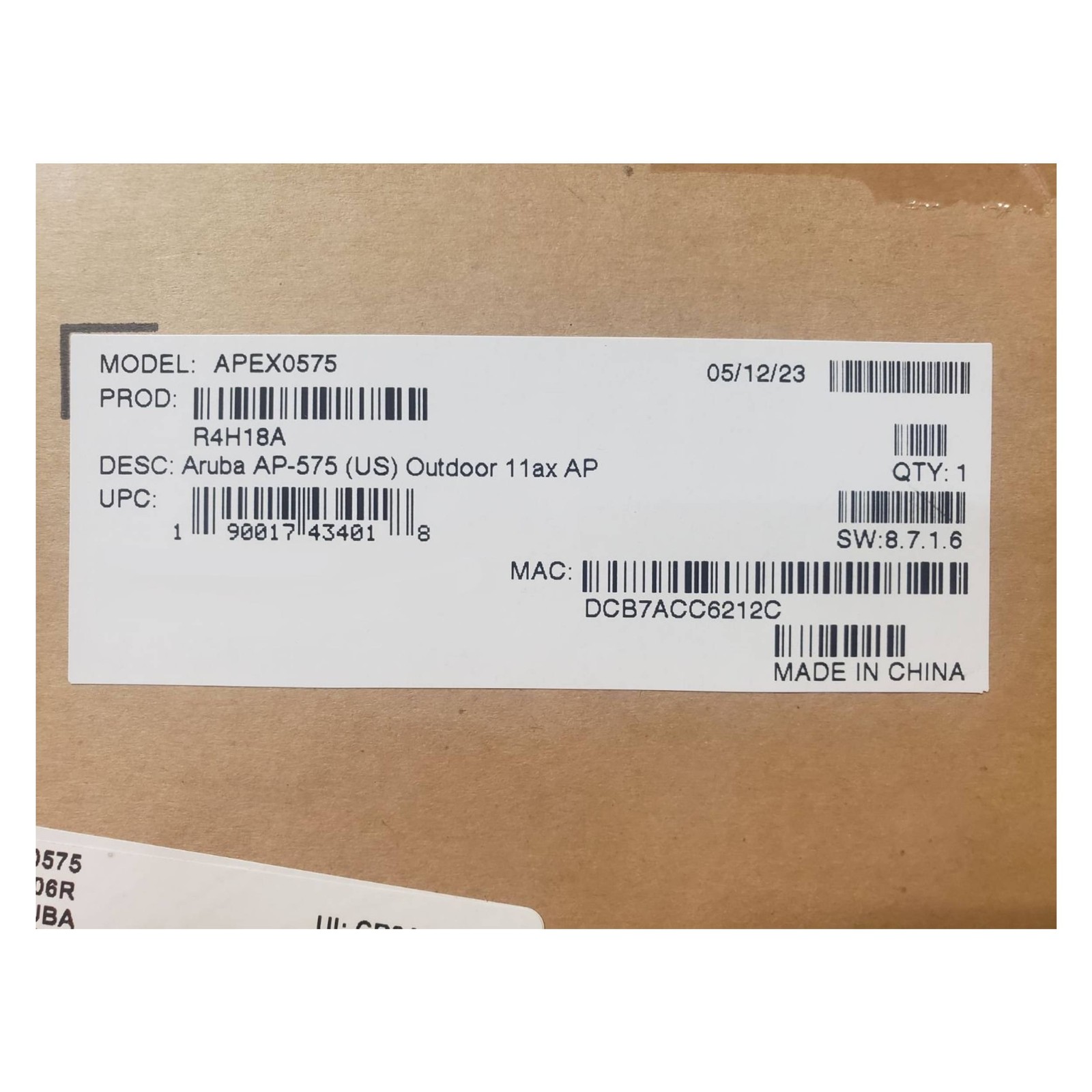 HPE Aruba AP-575 Outdoor Wireless Access Point WAP APEX0575 Wi-Fi 6 802.11ax