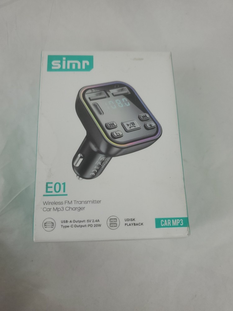 Hands free FM transmitter Bluetooth with USB and type C fast charger, USB and...