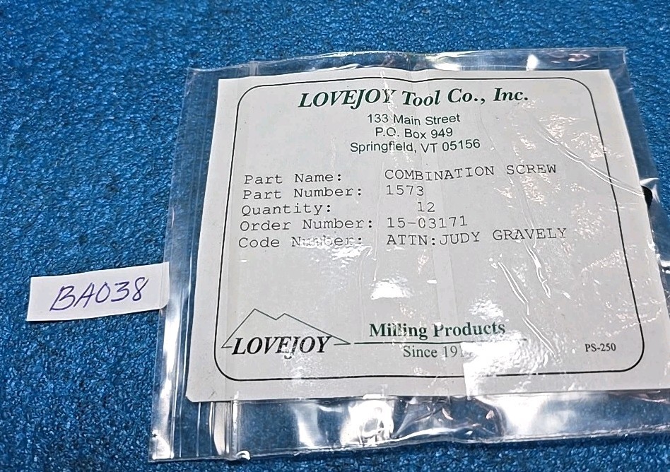 LOVEJOY    COMBINATION SCREW  #1573     12PCS