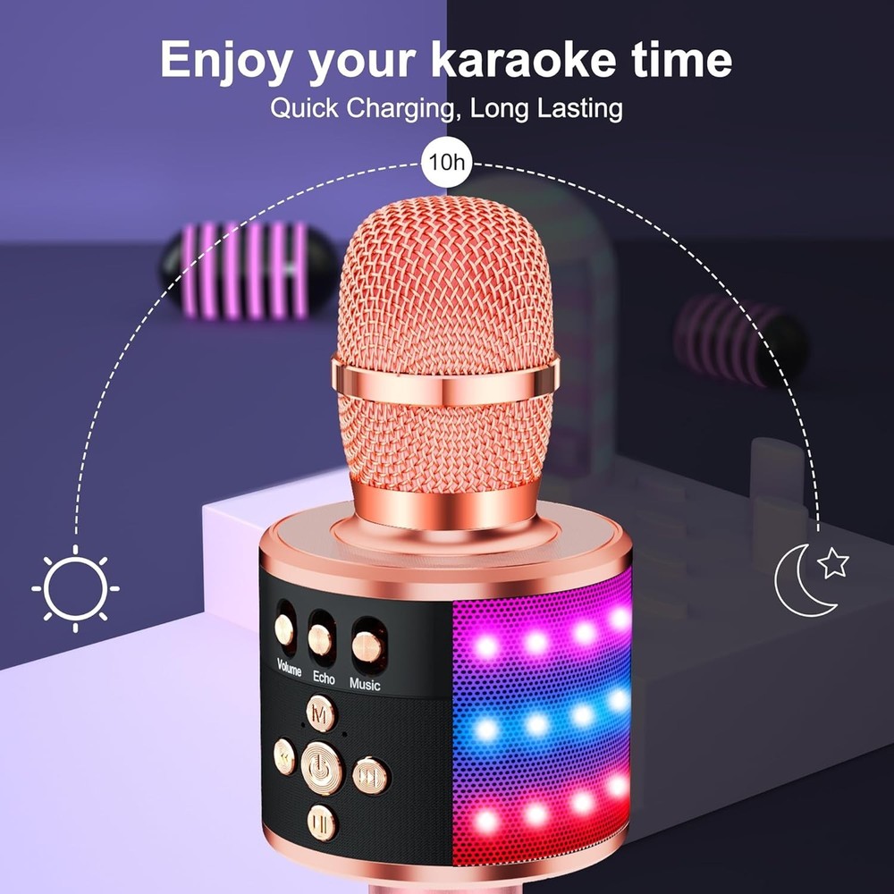 Karaoke Microphone for Singing - Portable Bluetooth Speaker