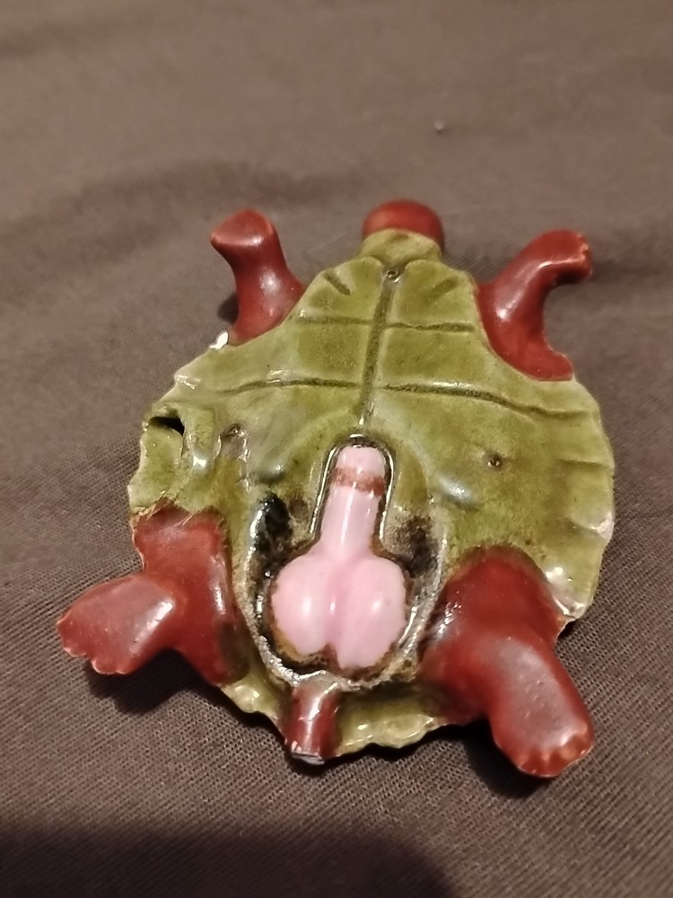 Anatomically Correct Male Ceramic Turtle Figurine