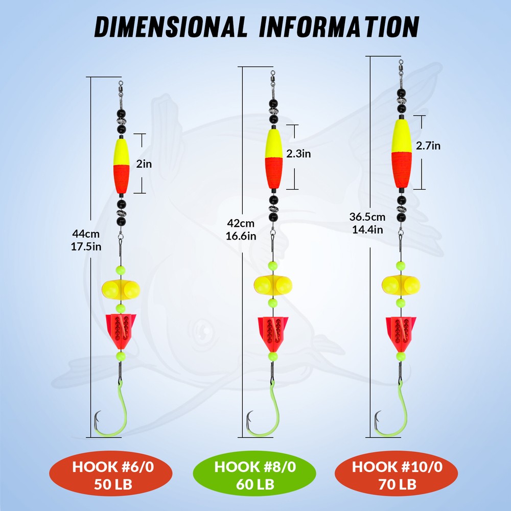 Catfish Float Rig Demon Dragon Style Rattling Line Float Propeller Circle Hooks