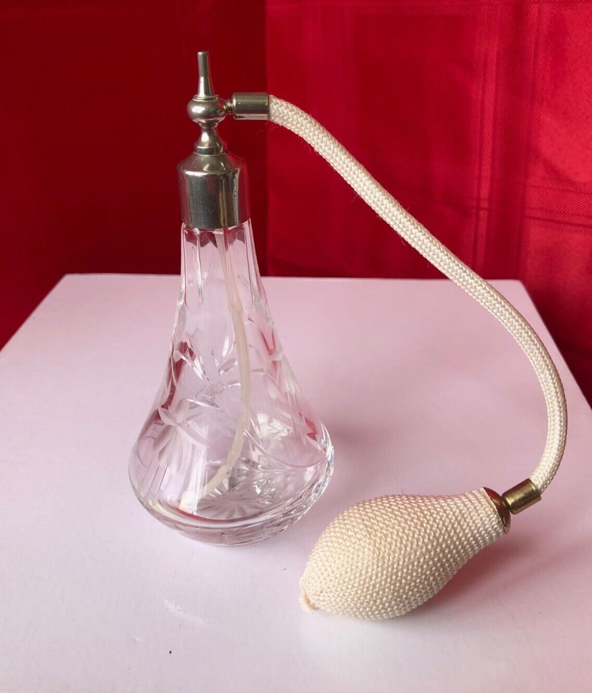 2 x Stuart Cut Glass Perfume Atomiser Bottles Stuart Crystal