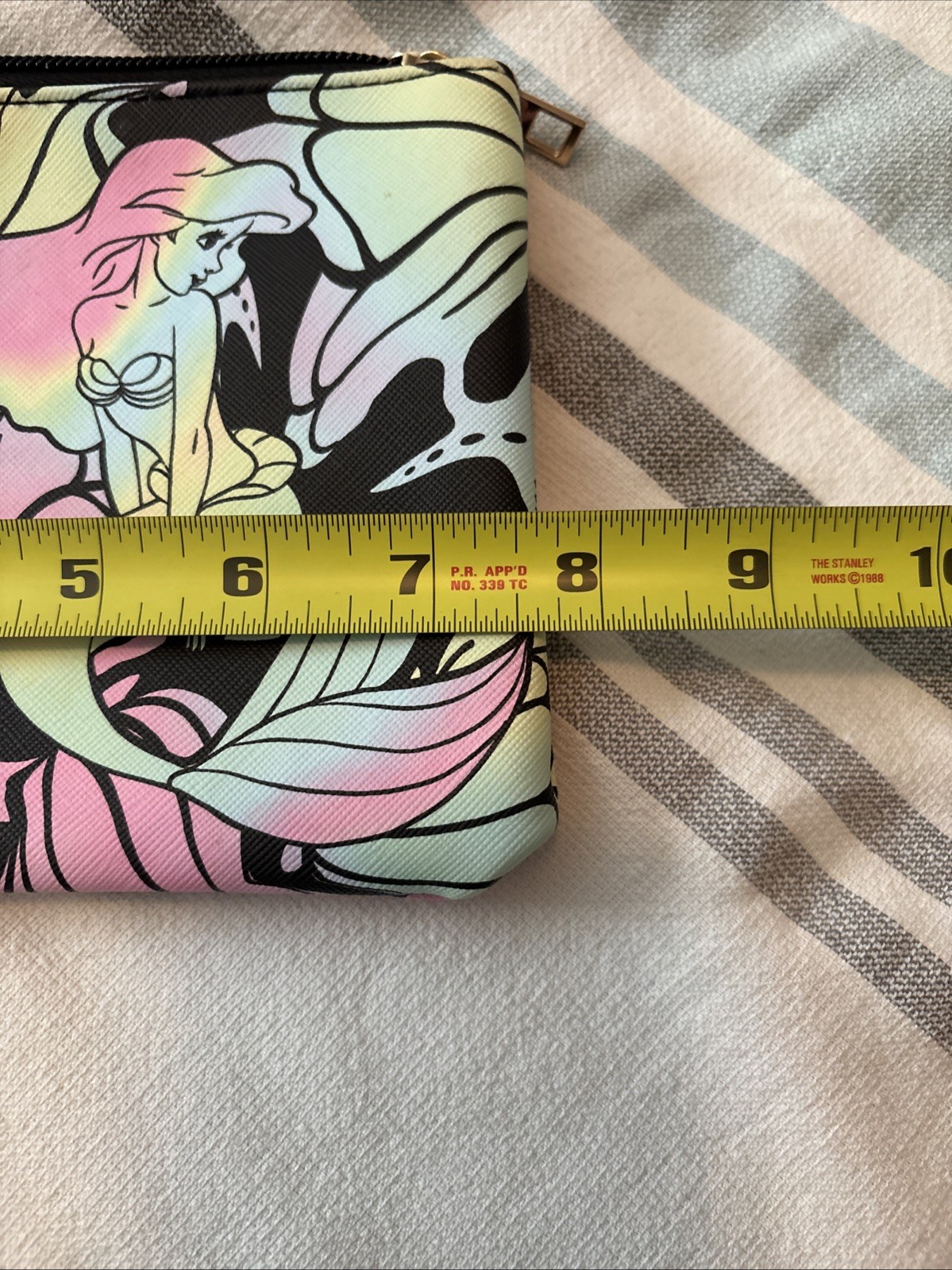 Bioworld Ariel Disney Princess Zip Pouch Wristlet Little Mermaid -large Charm