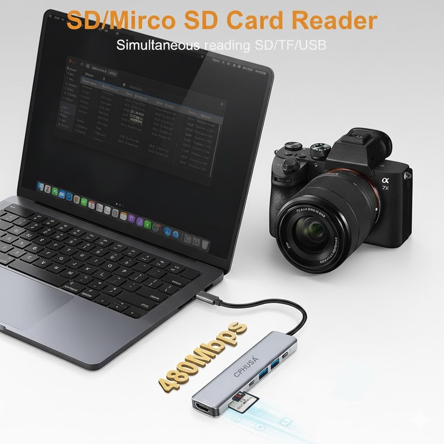 USB-C Hub 7-in-1 Multiport Adapter 4K@30Hz HDMI USB 3.0/USB 2.0/100W PD Charging