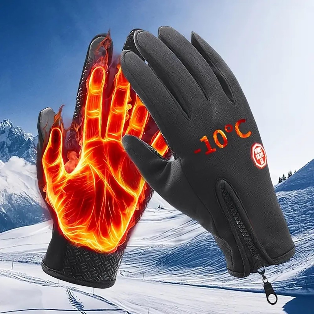 Winter Gloves, Thermal Touch Screen Windproof Medium, Black