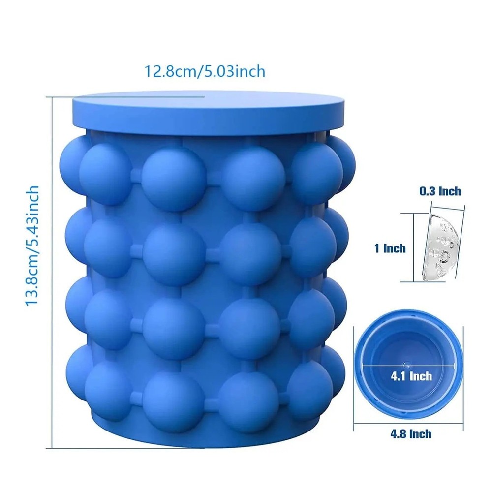 Silicone Ice Cube Maker Portable Bucket - Space Saving Kitchen Tools