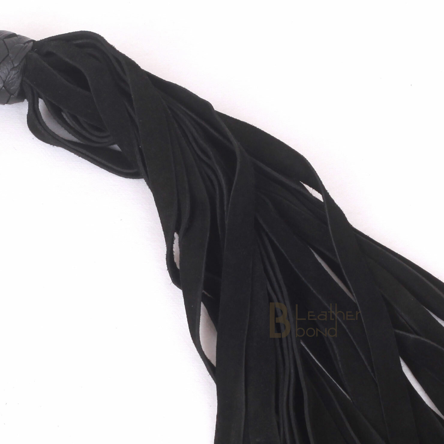 Real Genuine Cow Hide Leather Flogger 25 Falls Black Nunchaku Revolving Handle