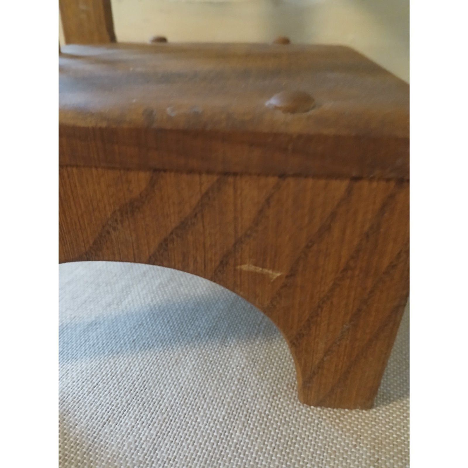 Vintage Handcrafted Wooden Doll Chair Maple Valley Woodcraft Ottumwa Iowa 10"H