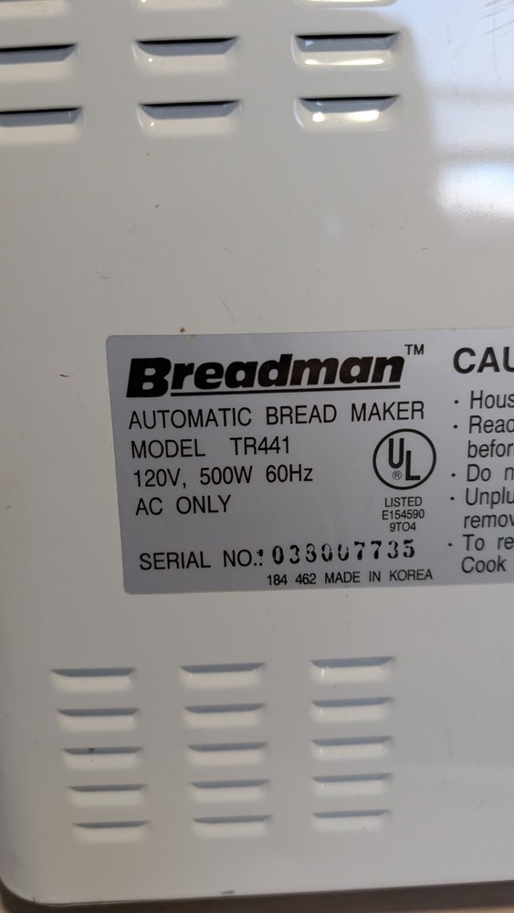 Breadman Bread Maker Machine. Mixing Paddle Only, Model No. TR441