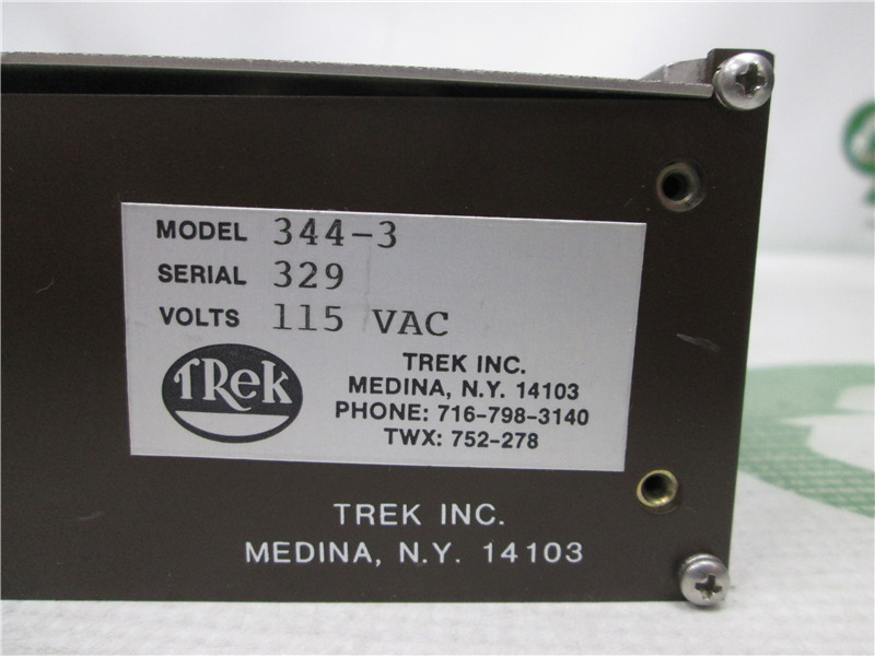 Trek 344-3 Electrostatic Voltmeter with Power Adapter Missing Display Cover