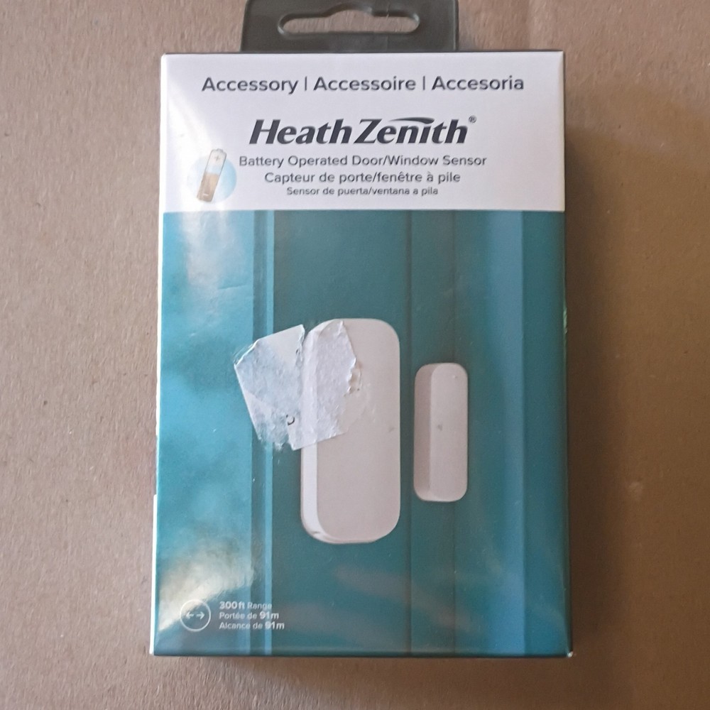 HeathZenith Wireless Battery Door/Window Sensor White CR2032 Compatible