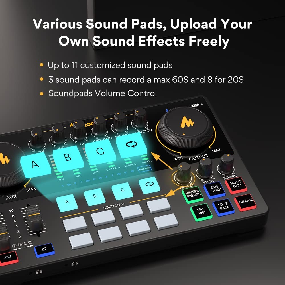 Podcast Equipment Bundle with Audio Interface and XLR Condenser Microphone, M...
