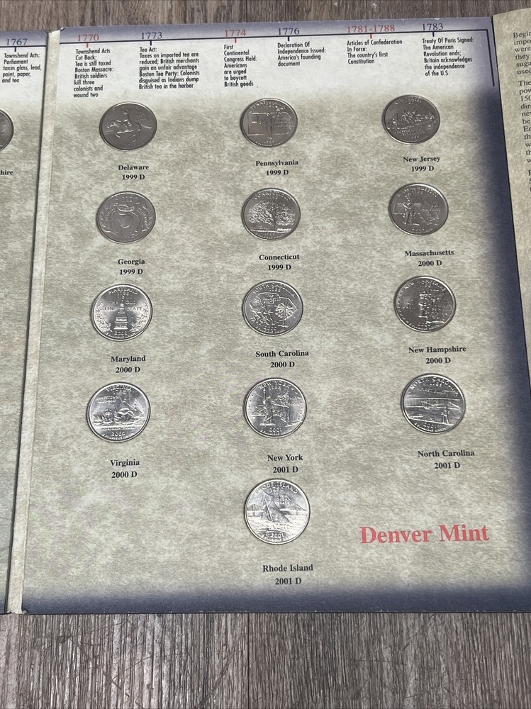 State Series Quarters - Original 13 Colonies - H.E. Harris & Co COMPLETE