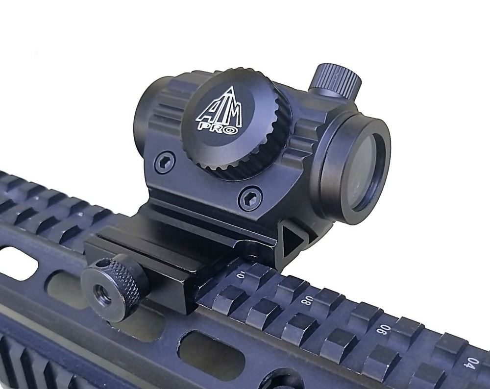 Aimpro Tactical Micro Dot Red Green Dot Reflex Sight with Riser and Angle Mount