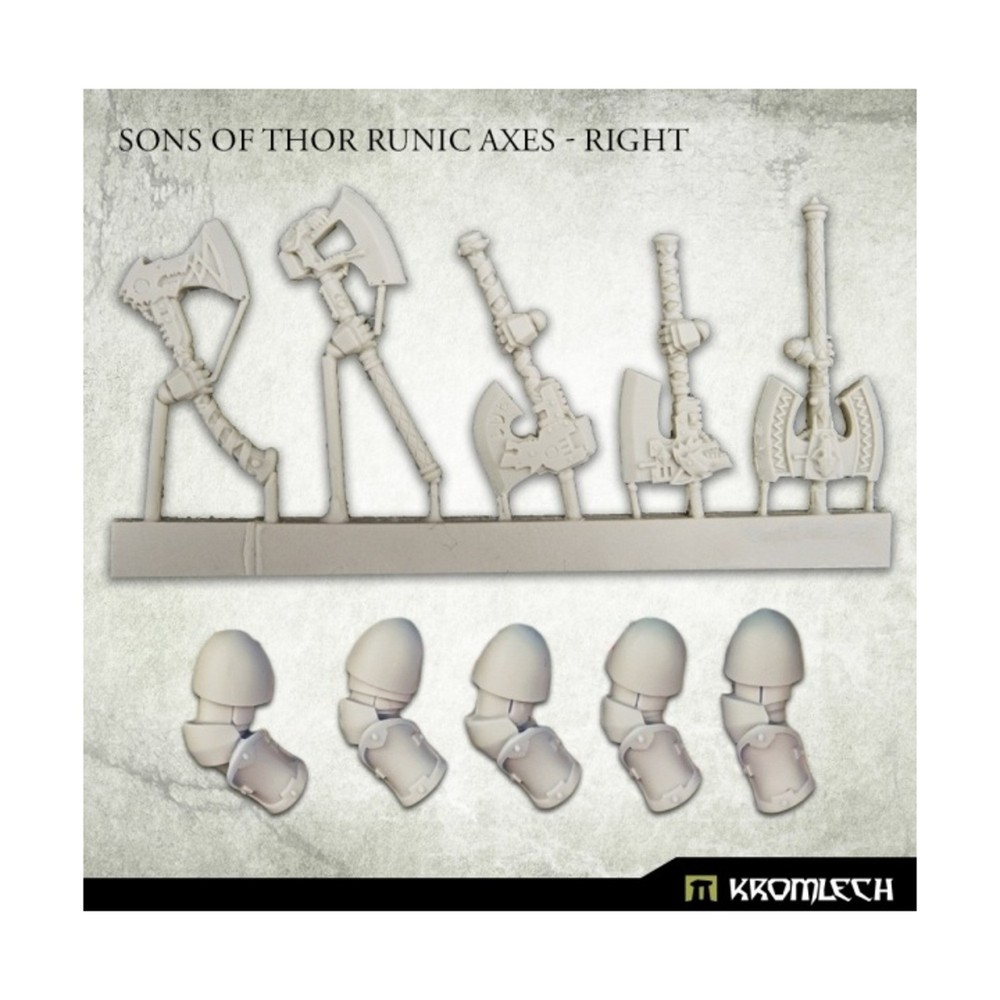 Kromlech Sci-Fi Conversion Bit Sons of Thor - Runic Axes (Right) Pack New