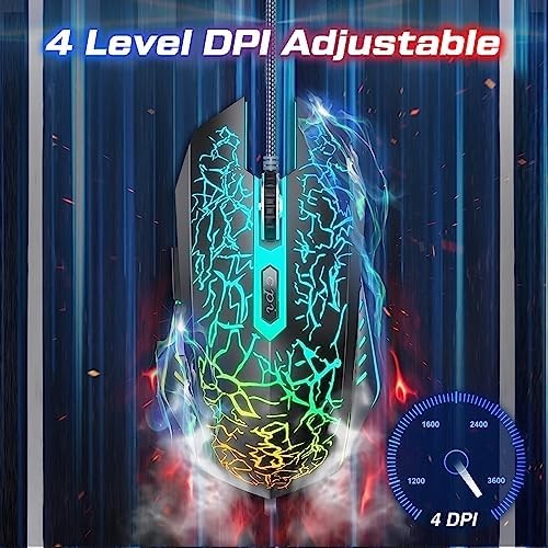 VersionTECH. Wired Gaming Mouse, Computer Mouse Ergonomic Mice with 7 LED Lights