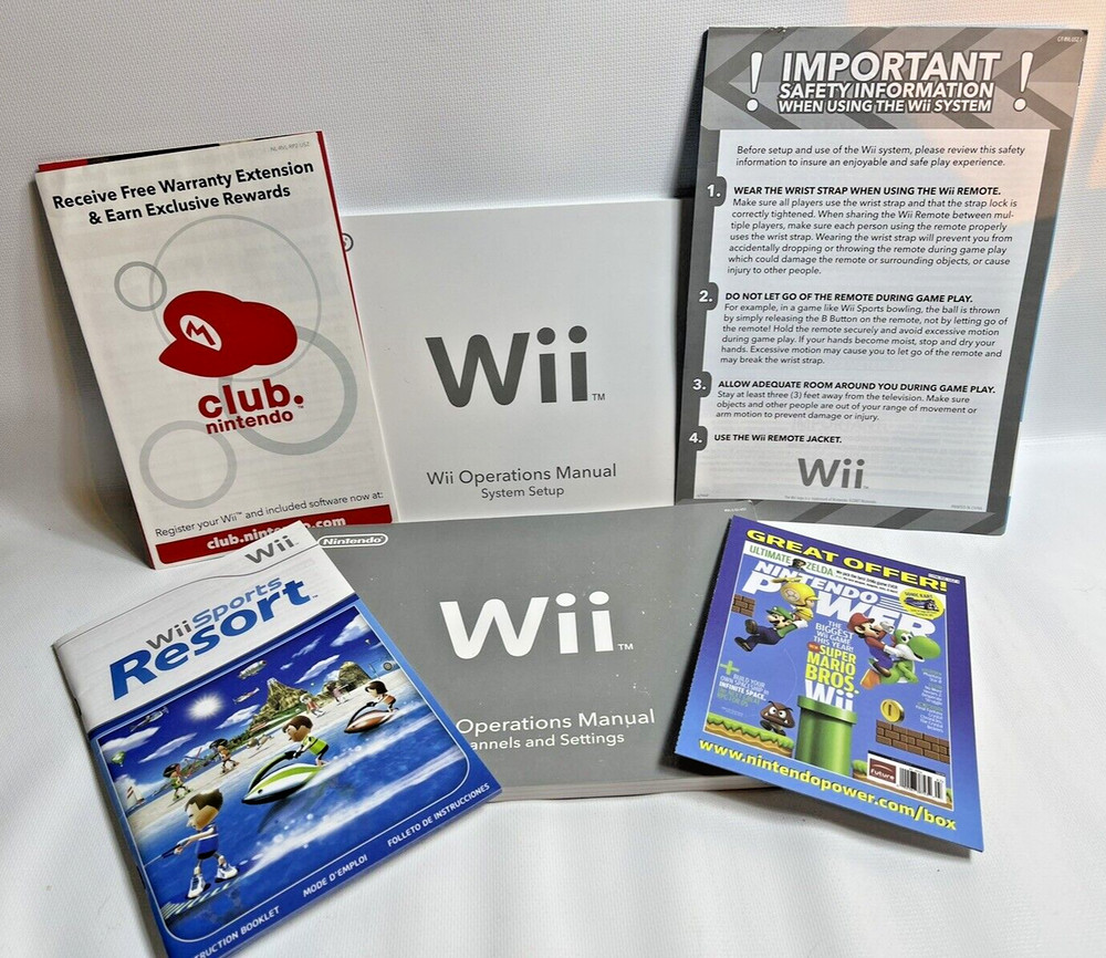 Nintendo Wii Operations Manuals, System Setup, Channels & Settings (See Photos)