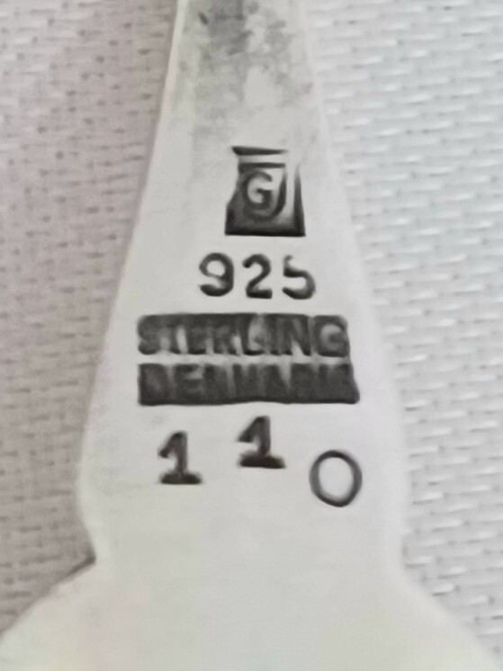 2 pc Ornamental #110 by Georg Jensen Individual Sterling Hammered Salt Cellar(s)