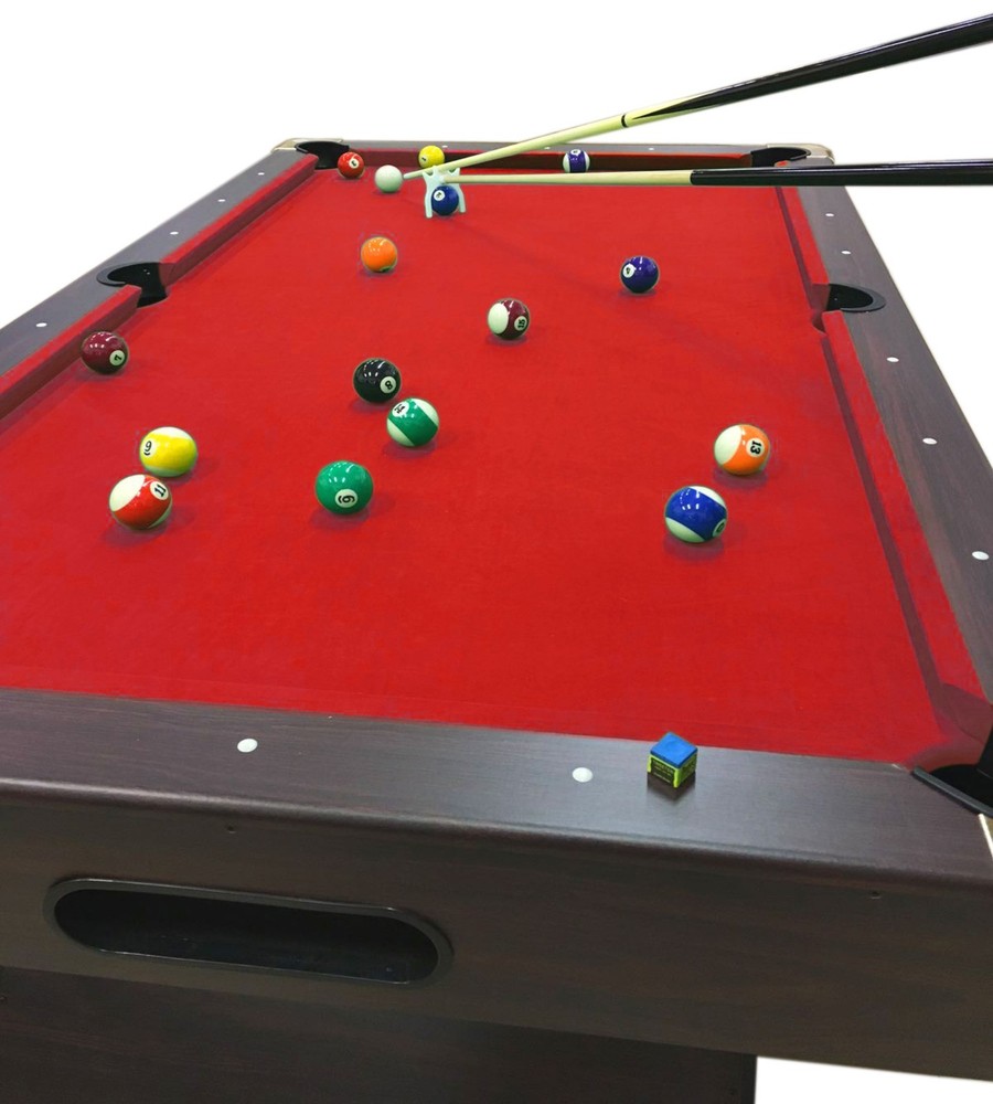 7' Feet Billiard Pool Table Snooker Full Set Accessories Game mod. Red Devil