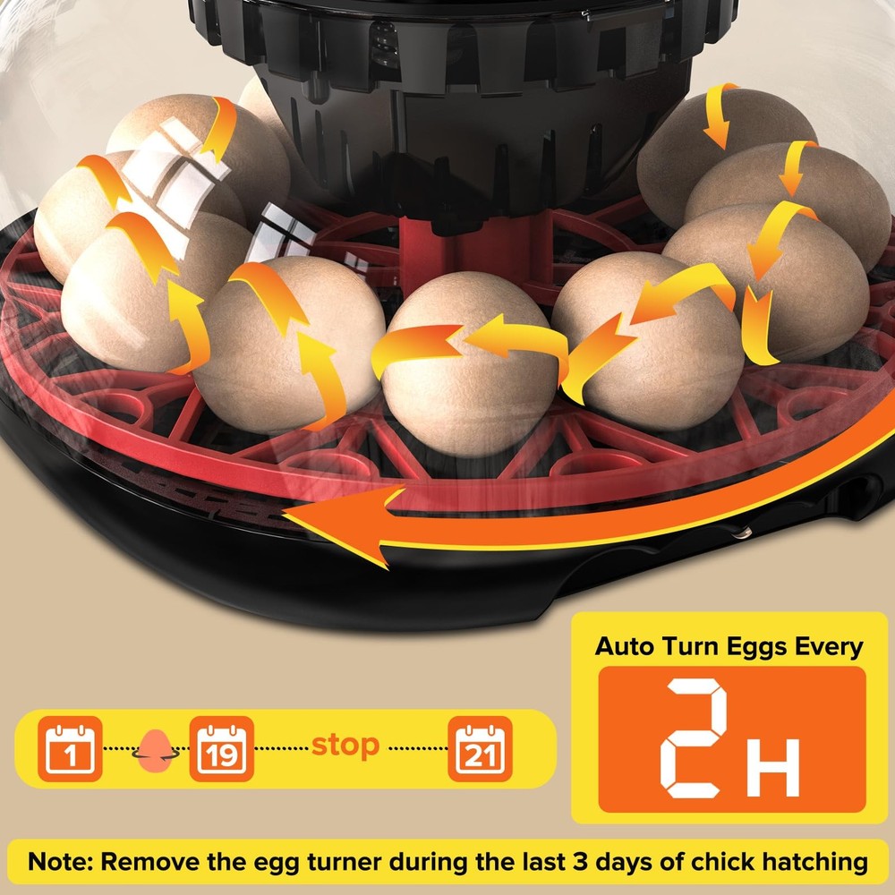 Incubator with Automatic Egg Turning and Humidity Control, Incubators for Hat...