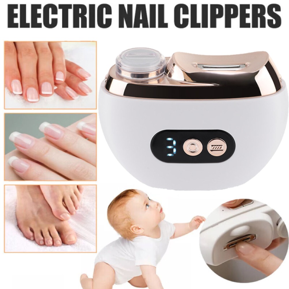 Automatic Electric Toe Nail Clippers Trimmer LED Light with 3 Adjustable Speeds