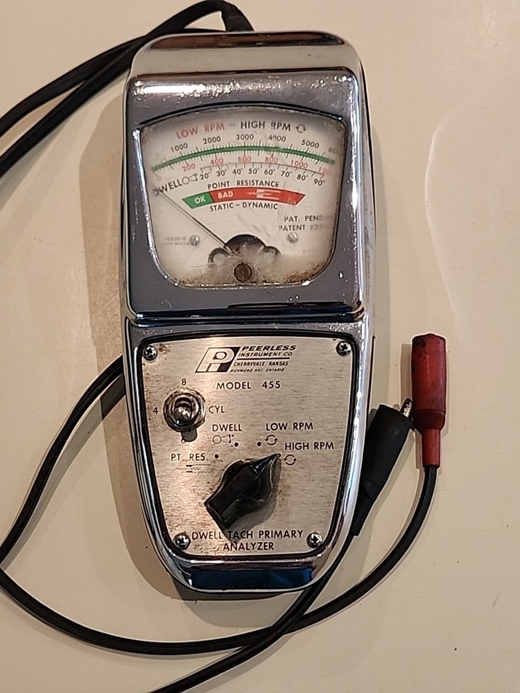 Vintage Peerless Dwell Tach Primary Analyzer Model 455
