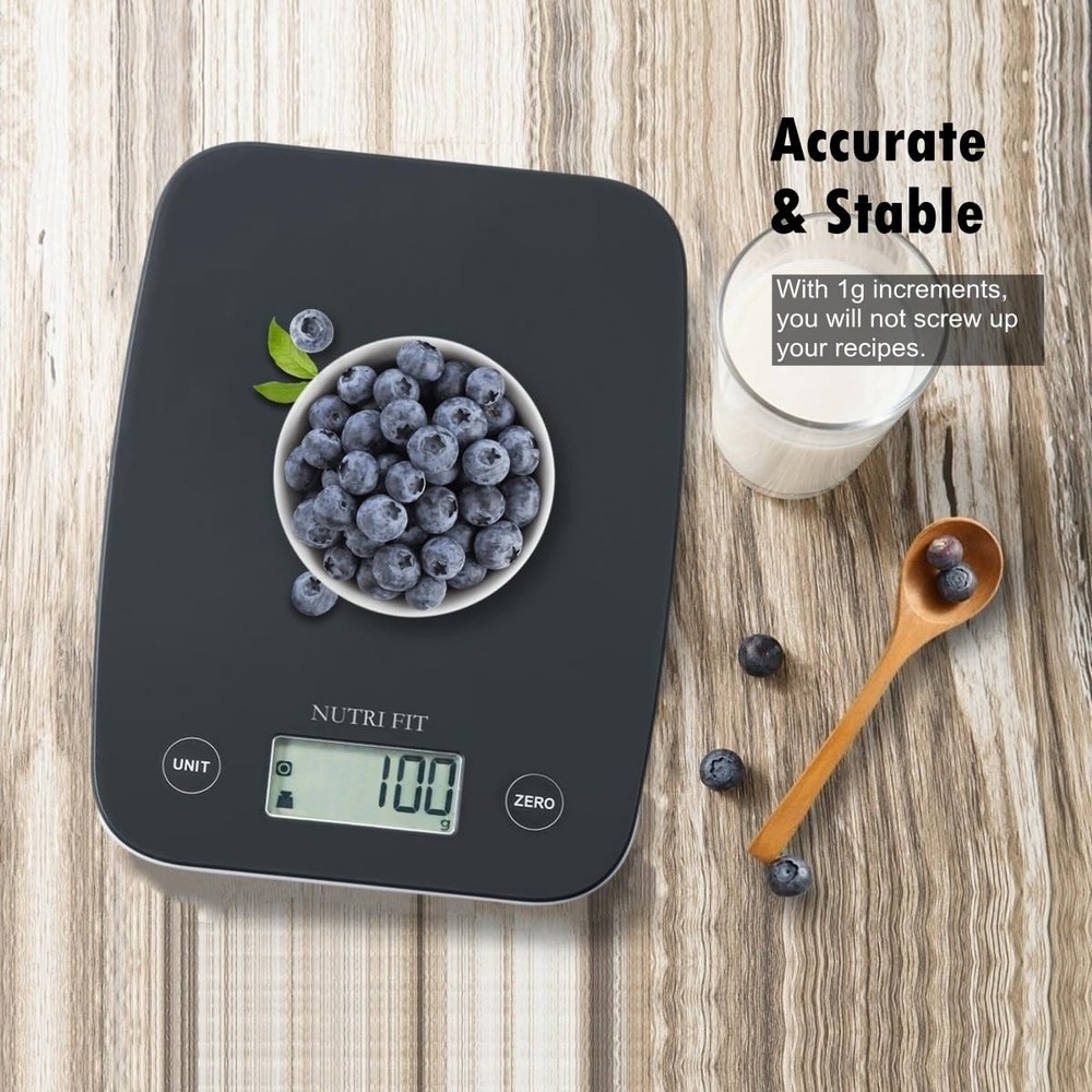 Precision Digital Kitchen Scale - 11lb Capacity, Tare Function & LCD Display