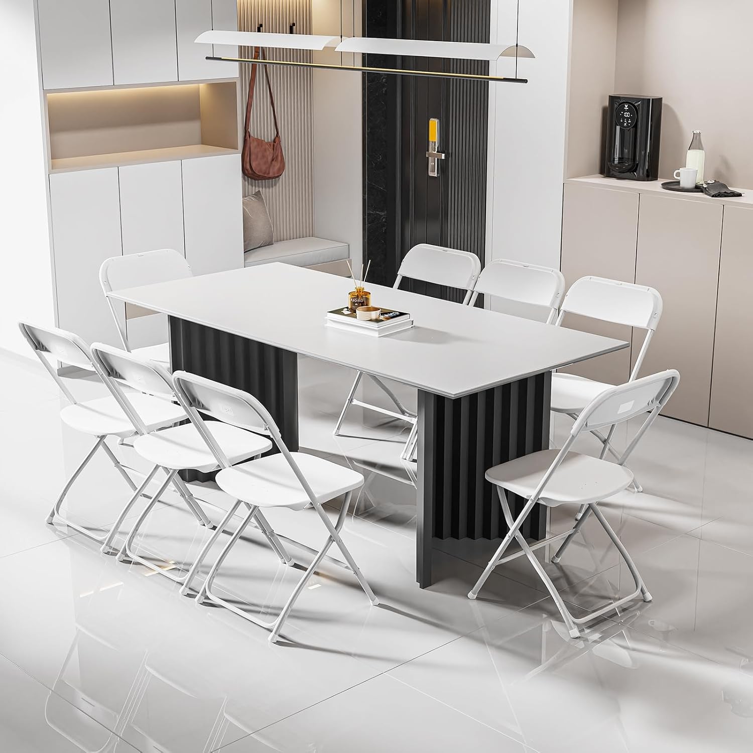 Garden 8Pack Plastic Folding Chairs Stackable Wedding Party Camping Dining Seats