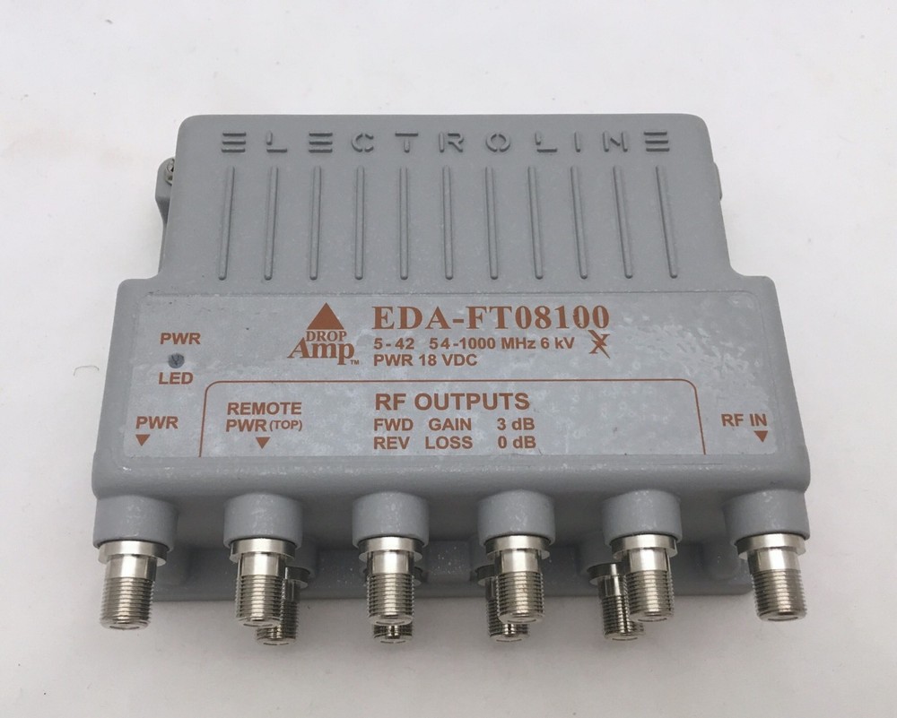 Electroline EDA-FT08100 8-port RF/CATV Cable Distribution  Amplifier & Return