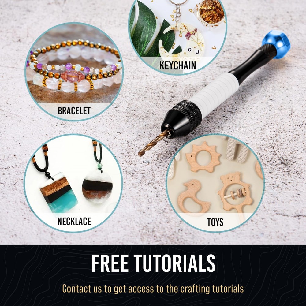 Micro Drill Bits Set with Pin Vise | Small Hand - Blue