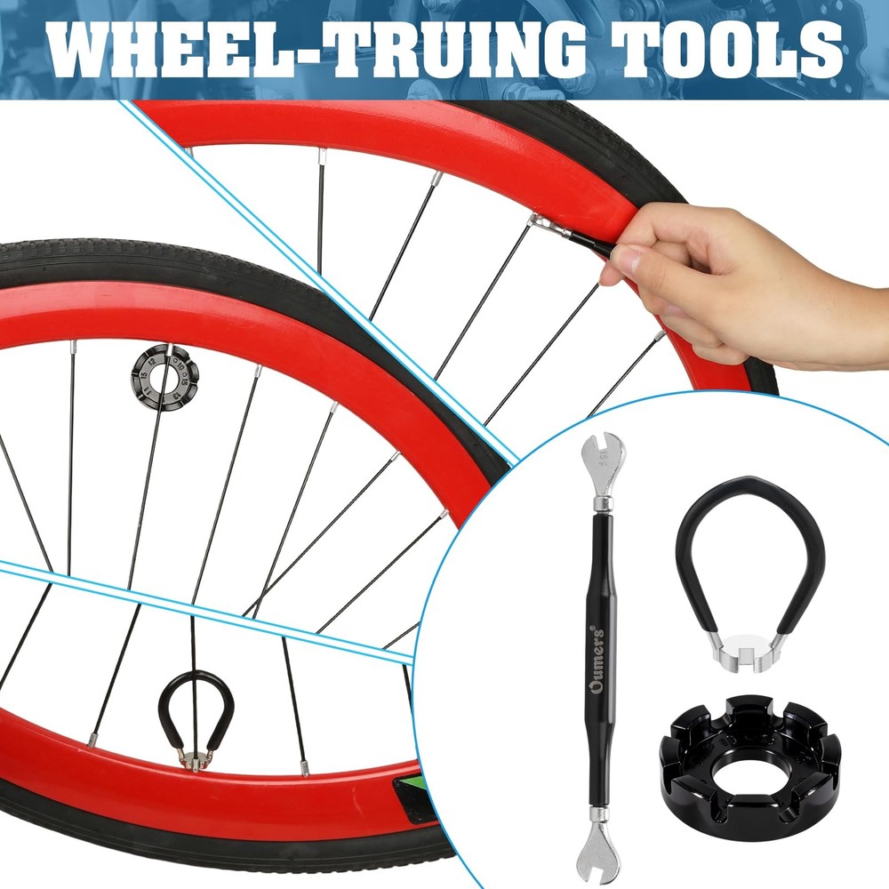 3 Tools Multiple Sizes Bicycle Spoke Wrench Tool Kit Maintenance Accessory