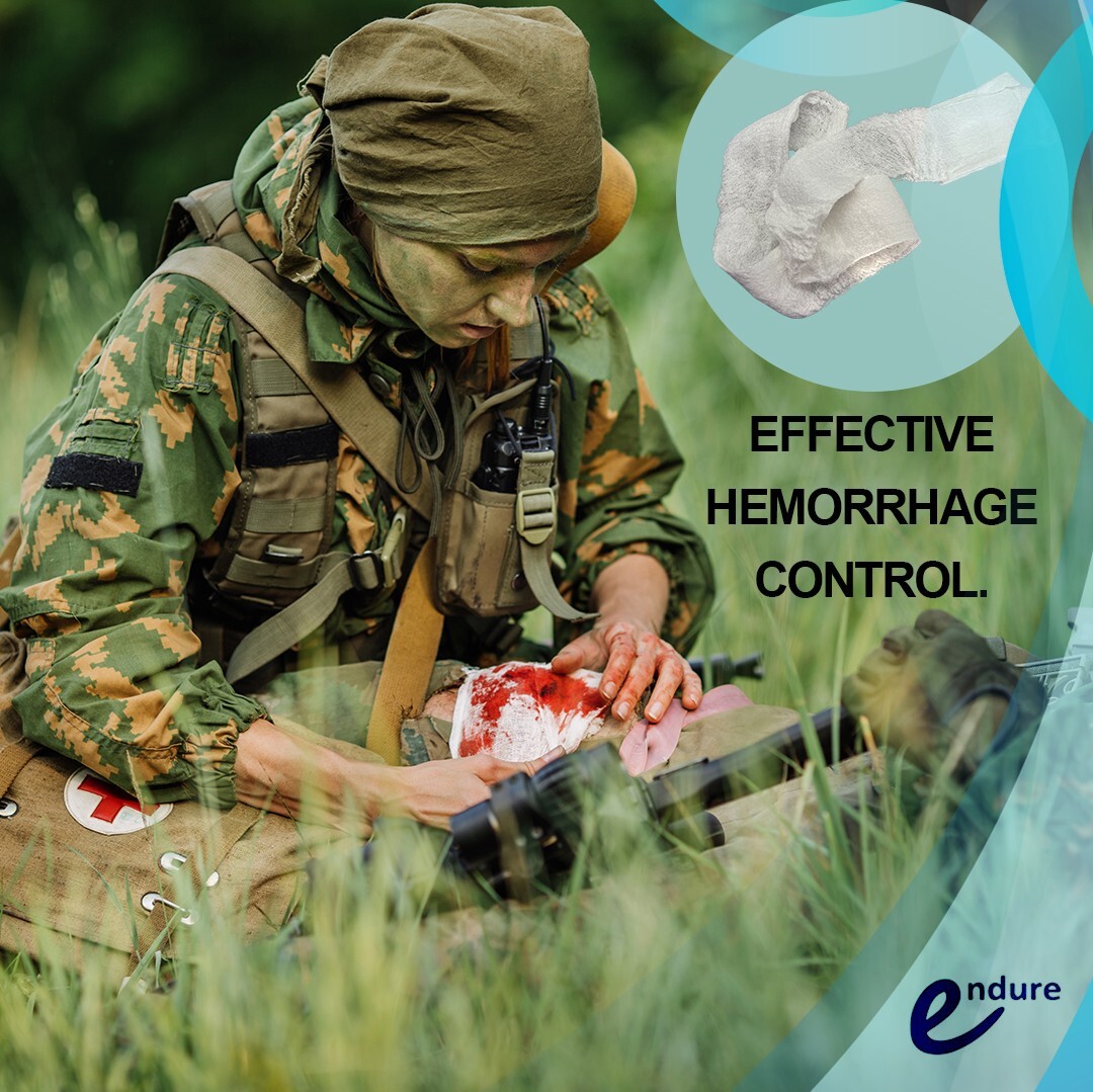 First Aid Compressed Gauze, Sterile Crinkle Cotton Fluff Hemostatic Bandage, 2 P