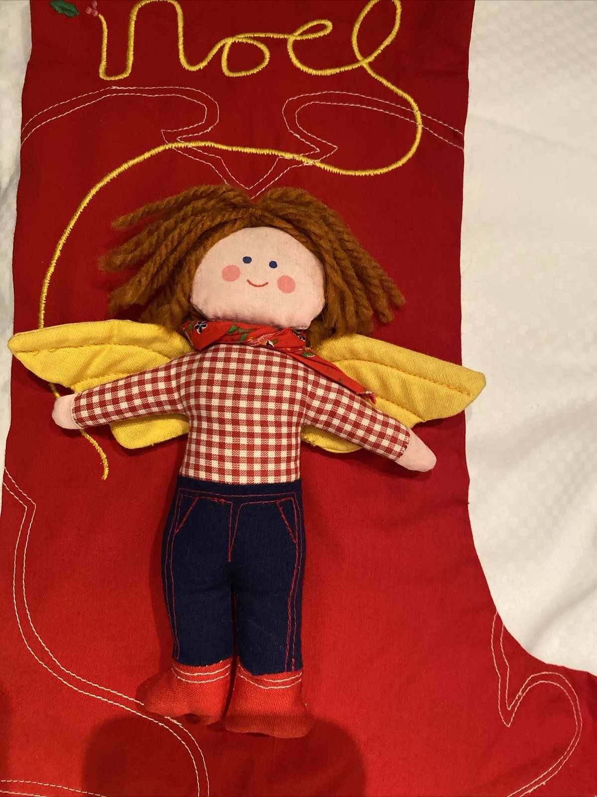 House of Hatten 17” 3D Western Red Cowboy Angel Boot Christmas Stocking