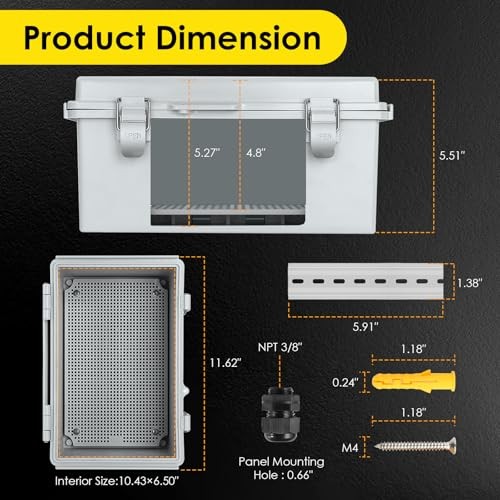 Waterproof Electrical Junction Box, IP67 Plastic Weatherproof Electrical