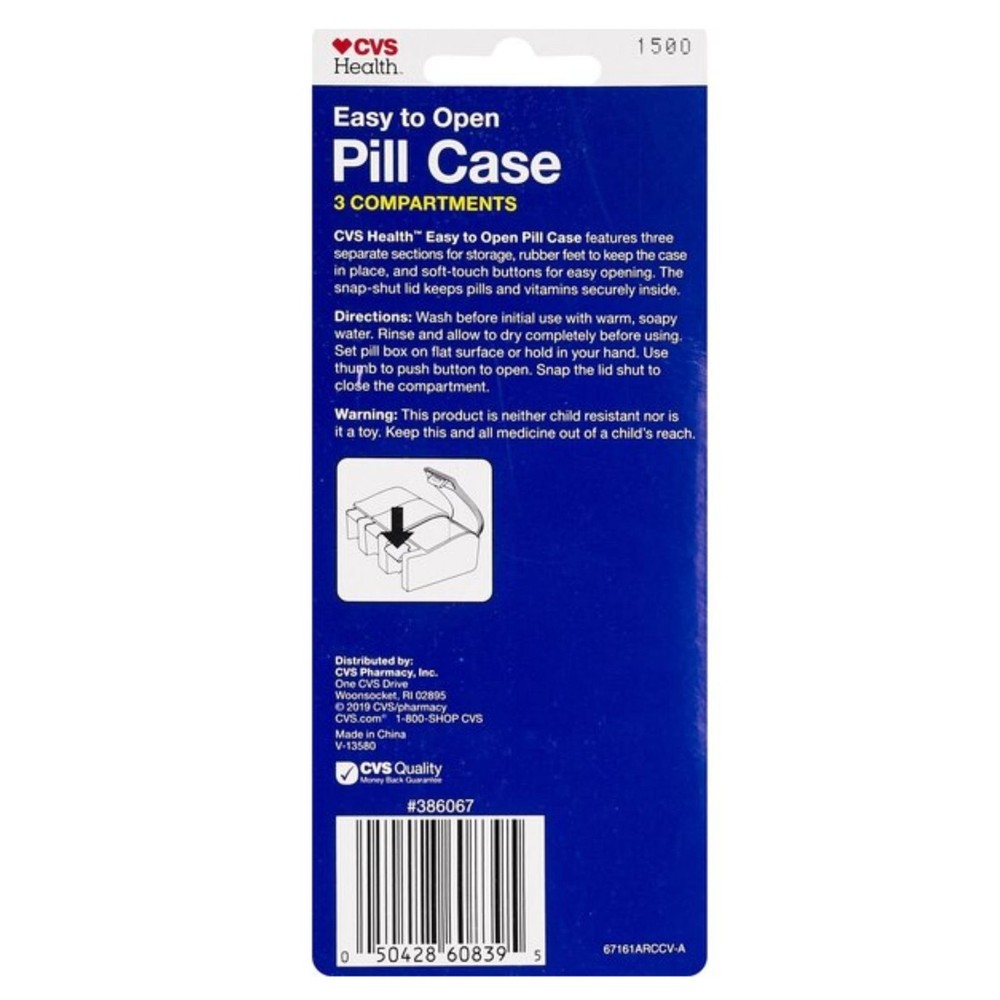 CVS 3-compartment soft touch pill case NEW Various Colors
