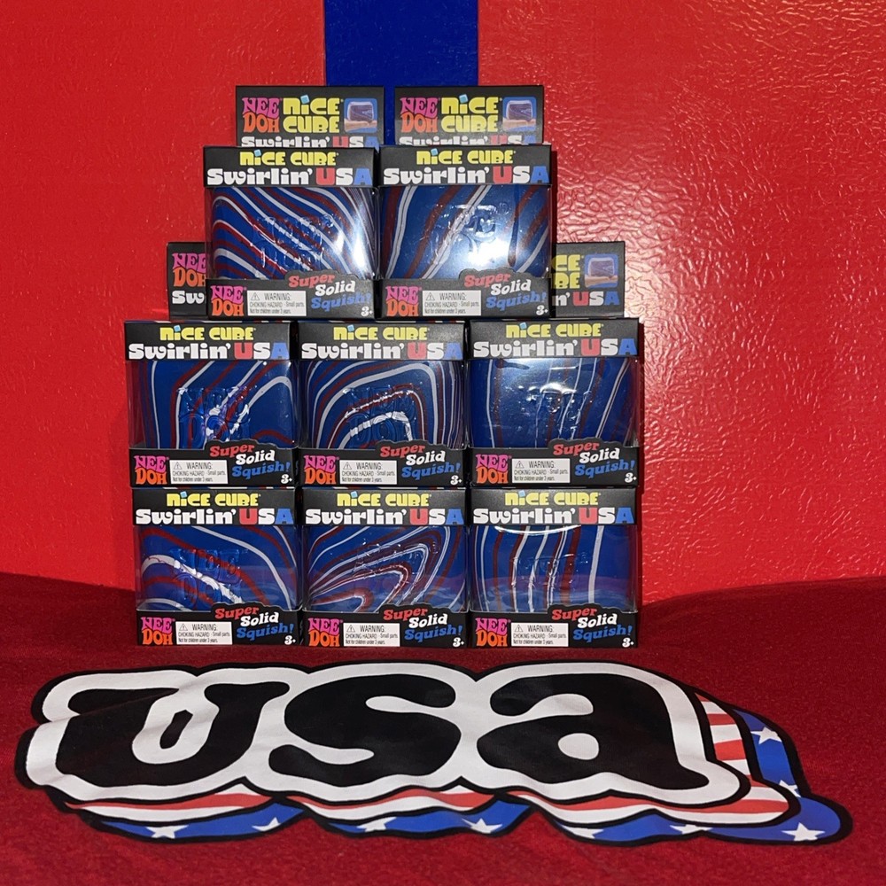 Nee Doh Nice Cube Swirlin USA Super Solid Squish