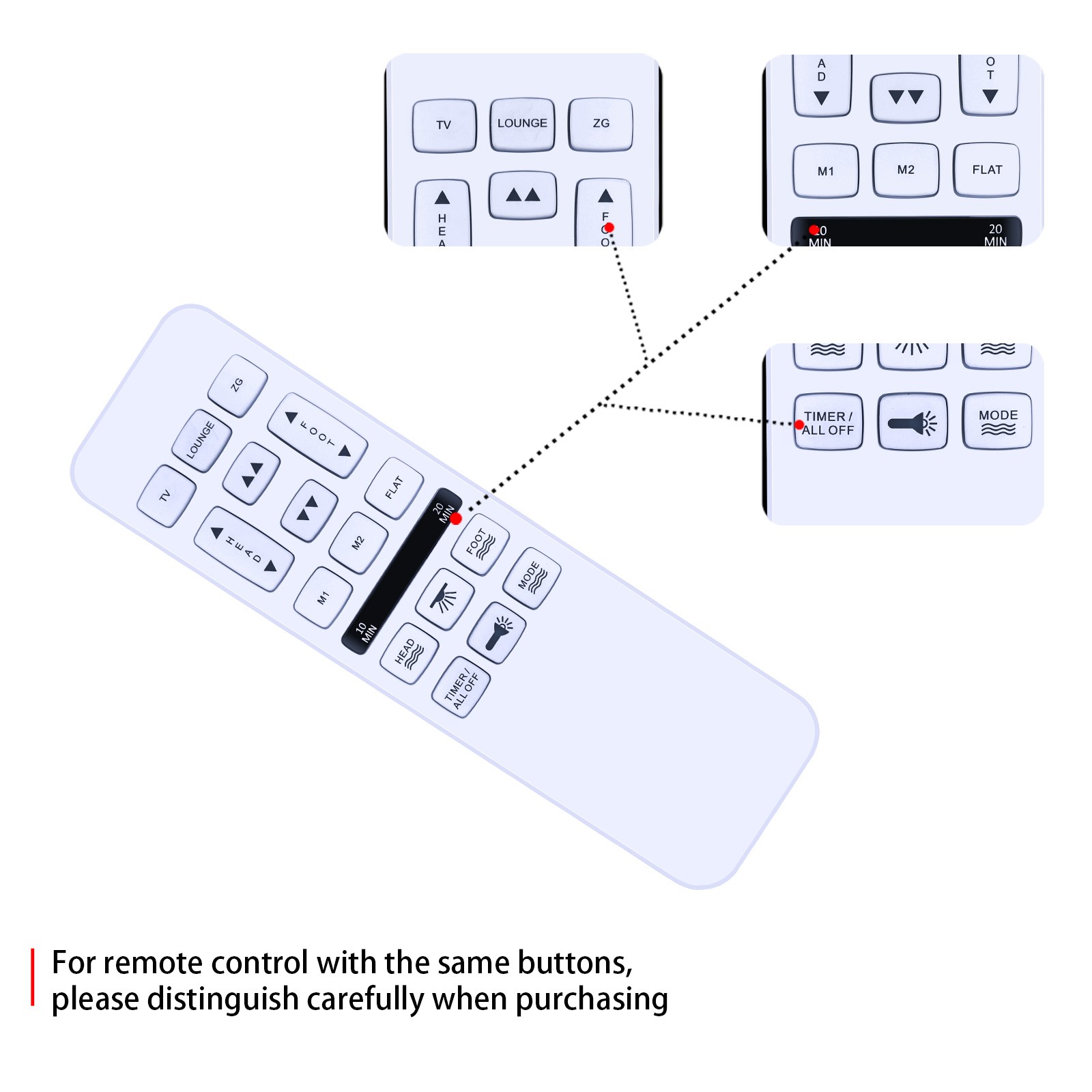 New HJH55 Remote Control For Easy Rest /BedTech Adjustable Bed Base White