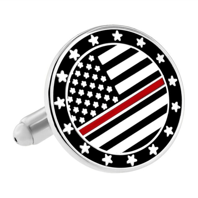 PinMart's Thin Red Line Cufflink Set