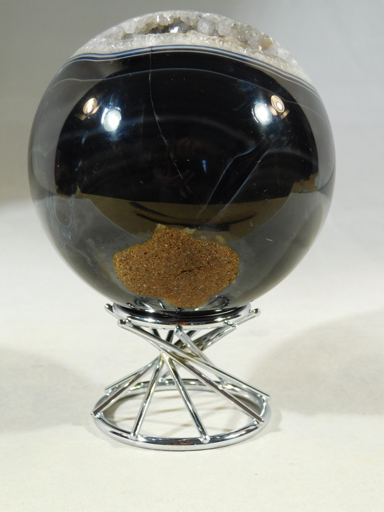 Sphere Display Stand Chrome with SWIRL Design