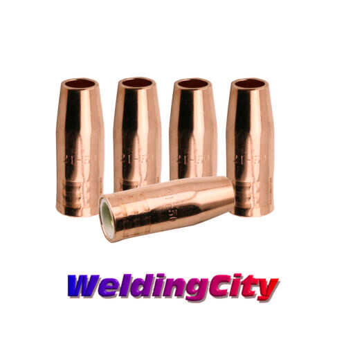 WeldingCity 5-pk MIG Welding Gun Nozzle 21-50 1/2" for Lincoln 100L Tweco Mini/1