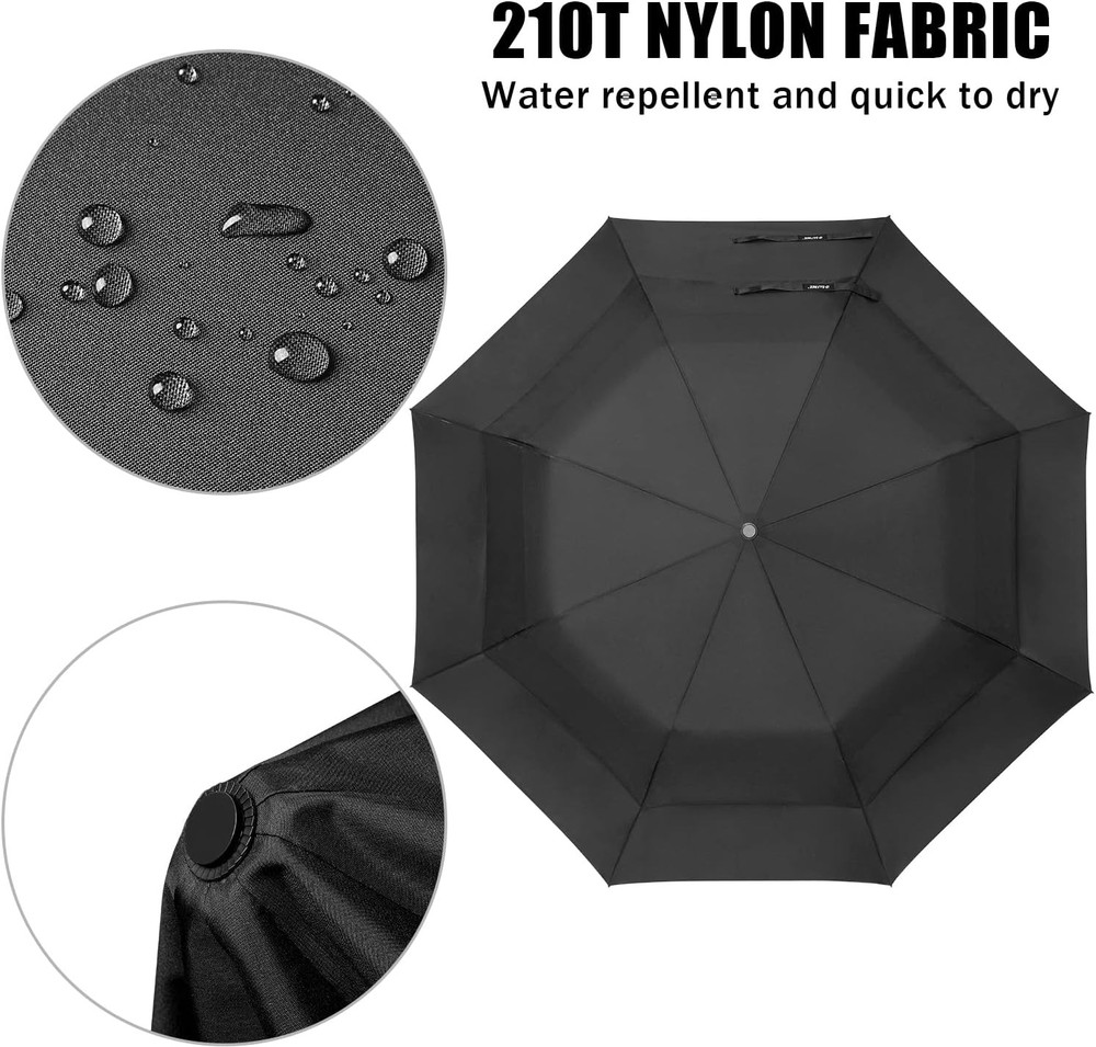 62 Inch Portable Golf Umbrella Large Oversize Double Canopy Vented Windproof