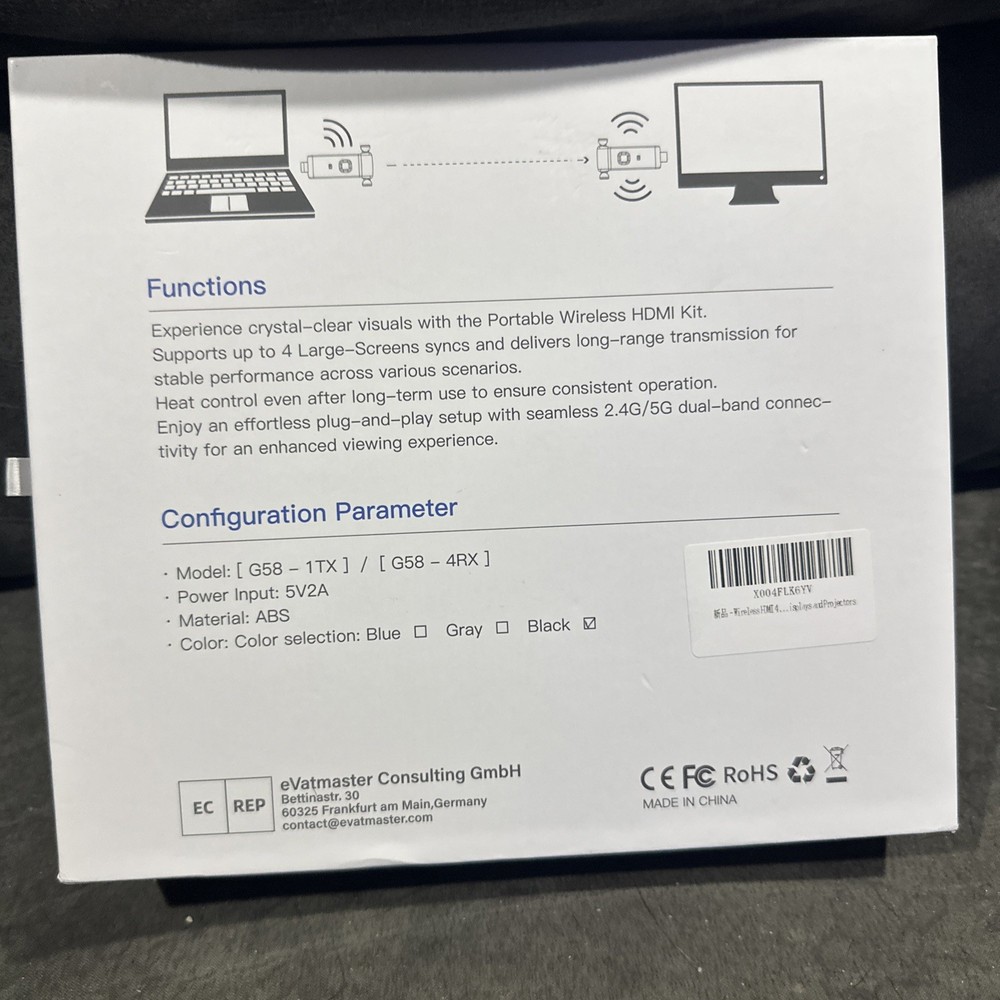 Wireless HDMI 4 Receiver and Transmitter USB-C Extender Kit