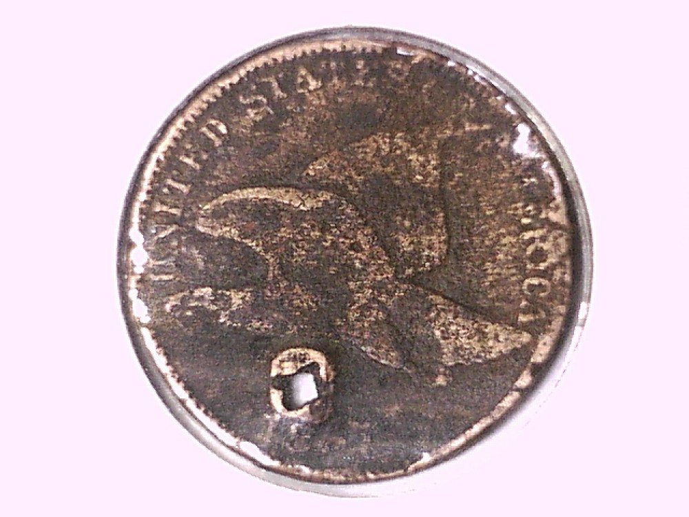 1857 Flying Eagle Cent Genuine Raw Ungraded 00500