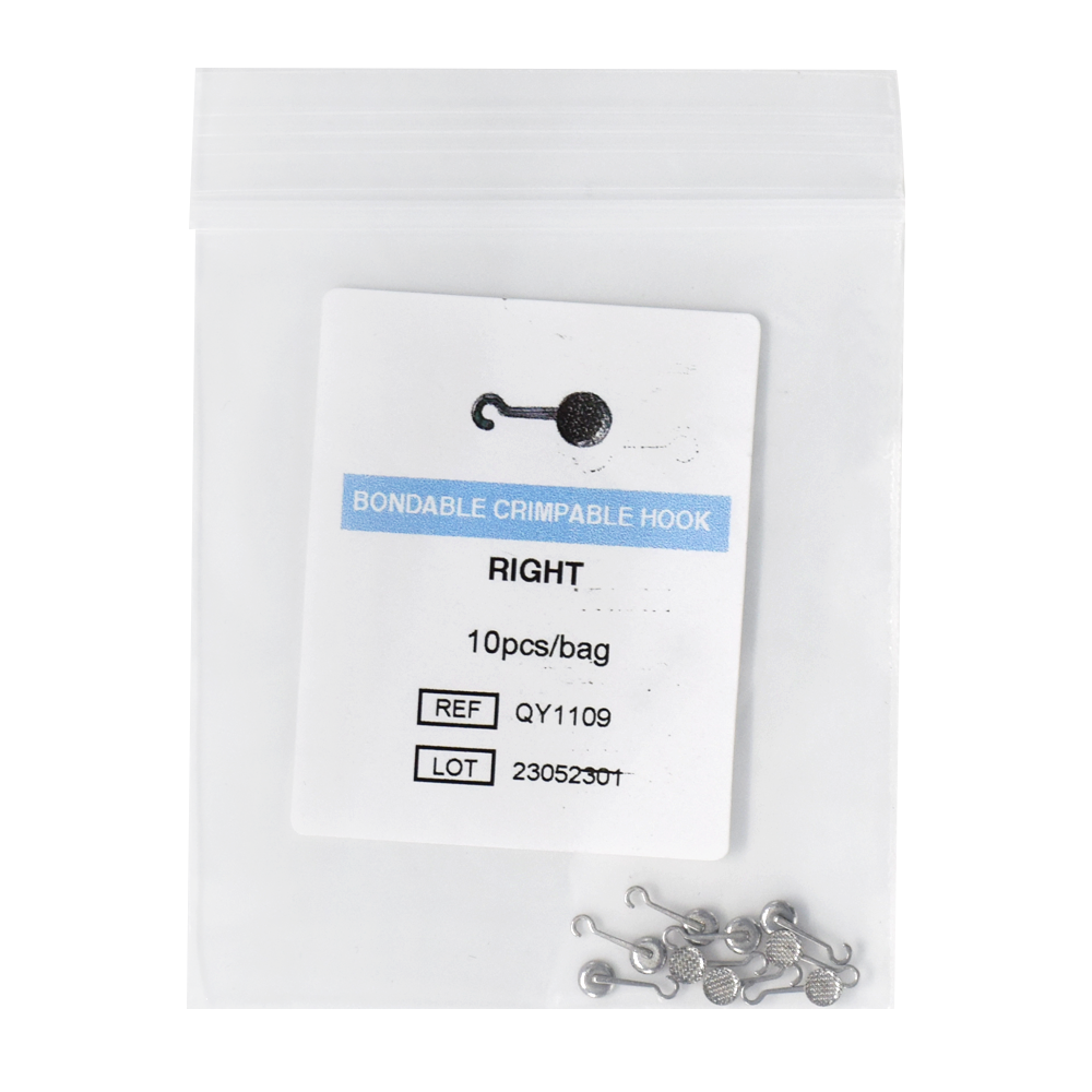 Dental Orthodontic Adhesive Crimpable Hook Bonding Sliding Button Left/Right