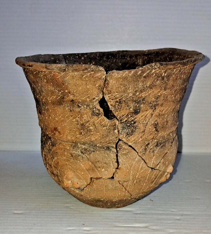 Pre-Columbian Native American Indian Mississippian Partial Pottery Jar Artifact