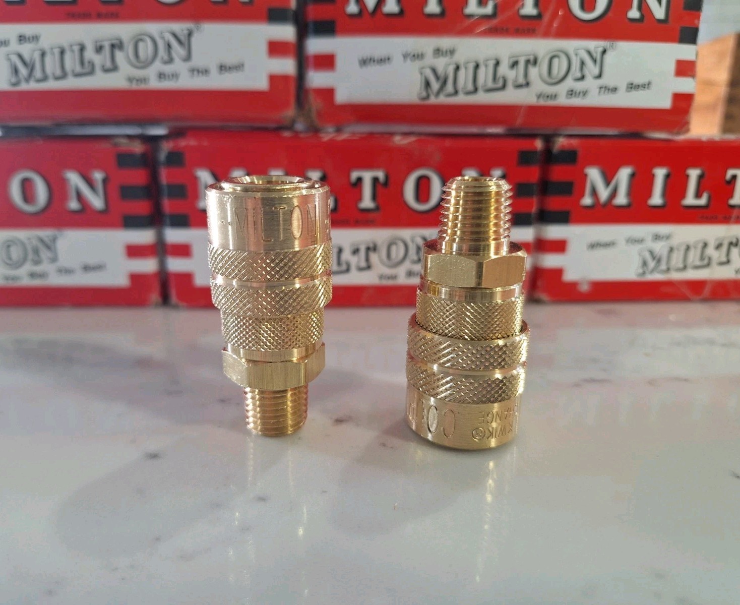 ***2 PACK****  Milton 716 1/4" NPT Male "M" Style Coupler-2 Pack MNPT