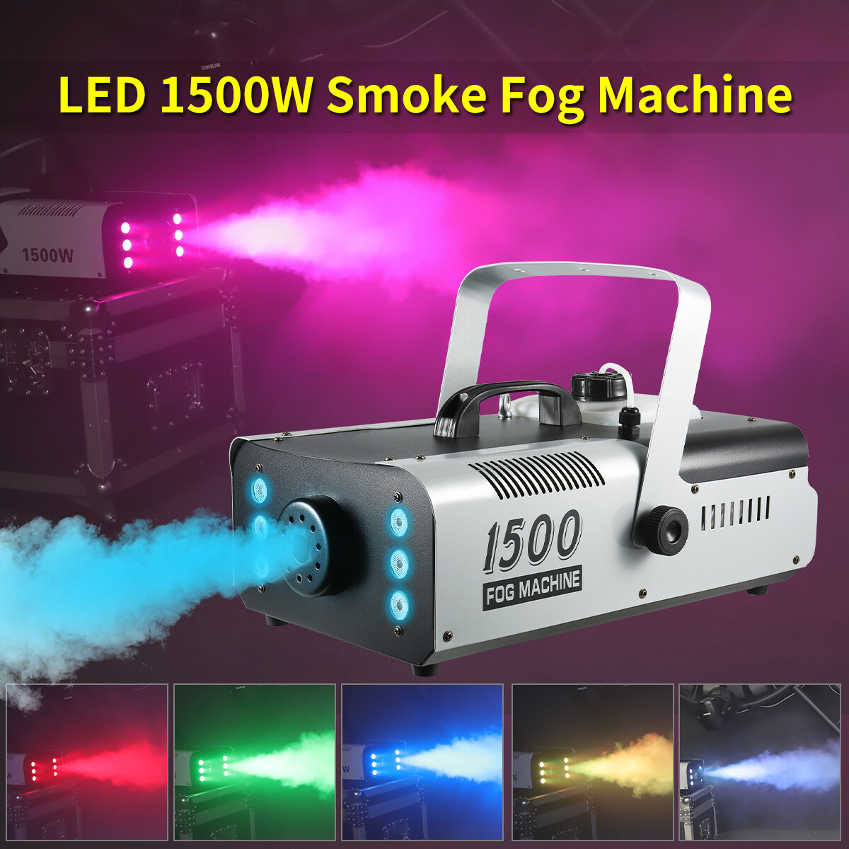 1500W LED Smoke Fog Machine DMX512 With RGB Light for Stage Wedding Party Show
