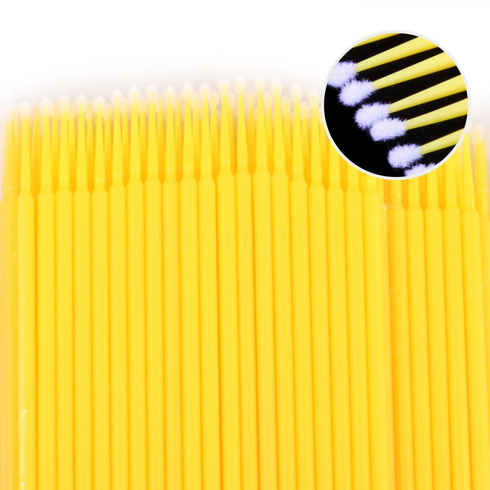 100 Microbrush Micro Brush Applicator Tips Regular Yellow 2.0 mm
